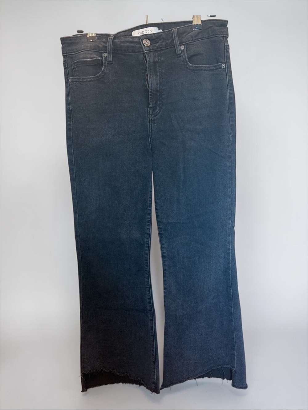 Hidden Black Cropped Flare Jeans